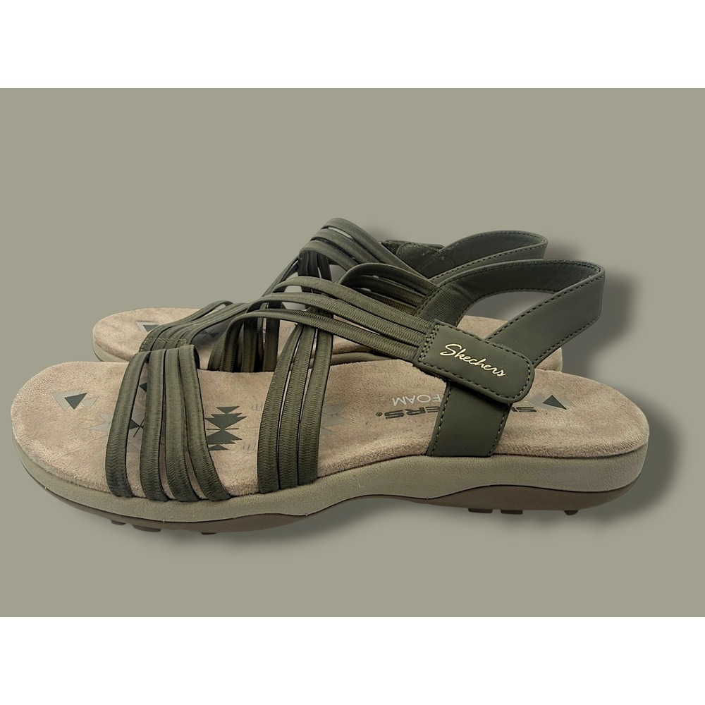 Skechers Memory Foam Olive Green Strappy Comfort Sandals NWOT Size 10 - Picture 6 of 10